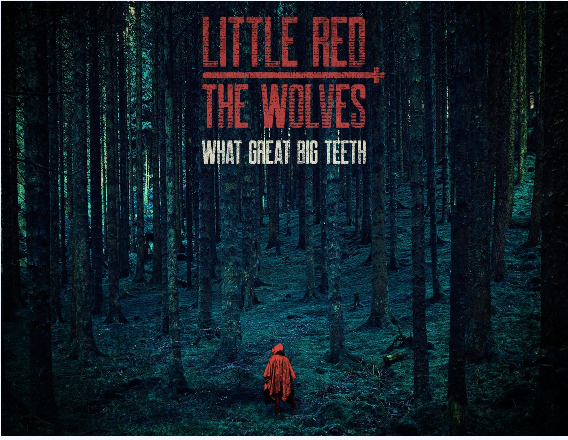 Gig poster illustration for Little Red and the Wolves, forest scene